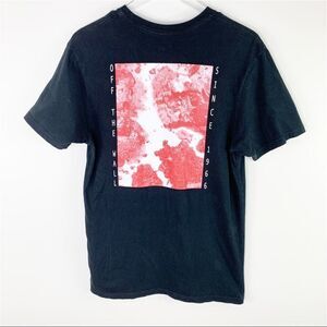 VANS Mens Black T-shirt Pink/Red/White Abstract Graphic Sz Med‎